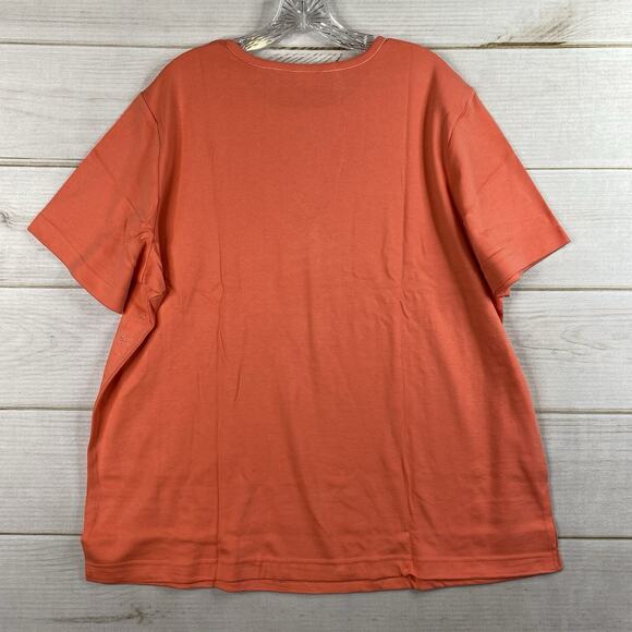 Bobbie Brooks Top Womens 18W 20W Coral Embroidered Tee Shirt Stretch Comfy NWT - Picture 8 of 8